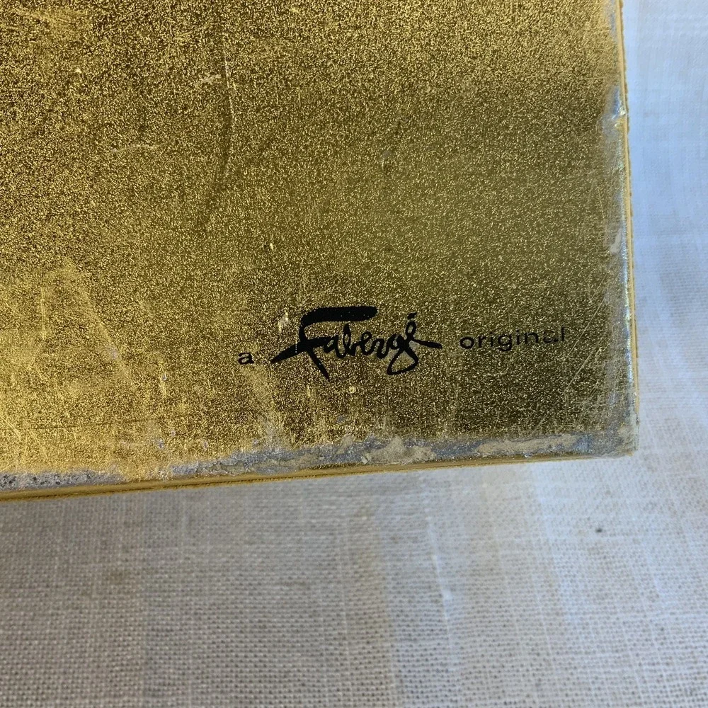 Vintage 60s 70s Gold Velvet‎ Faberge Presentation Box Glam Bling Retro Regency